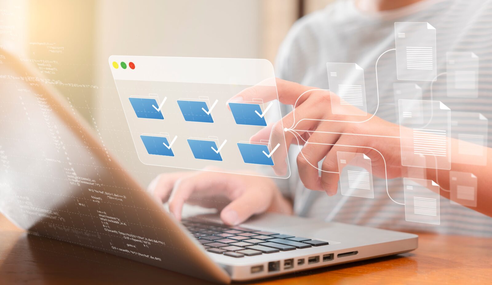 A person works on a laptop displaying a checklist interface, demonstrating Career Calling International's commitment to vet.