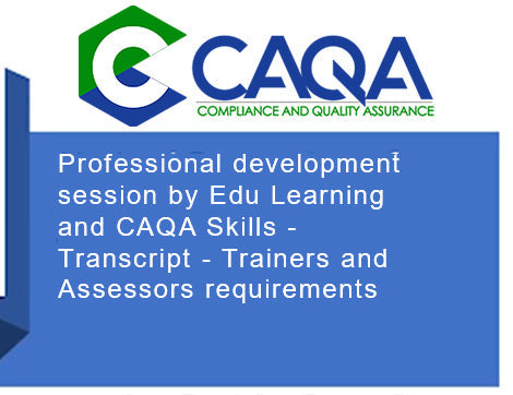 A professional development session delivered by Edu Learning and CAQA Skills, supporting vet compliance.