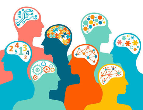 Intelligence Types | Career Calling International Diverse silhouettes illustrate different intelligence types, reflecting concepts in cognitive science.
